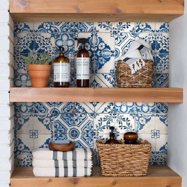 Mexican style tile stick-on wallpaper